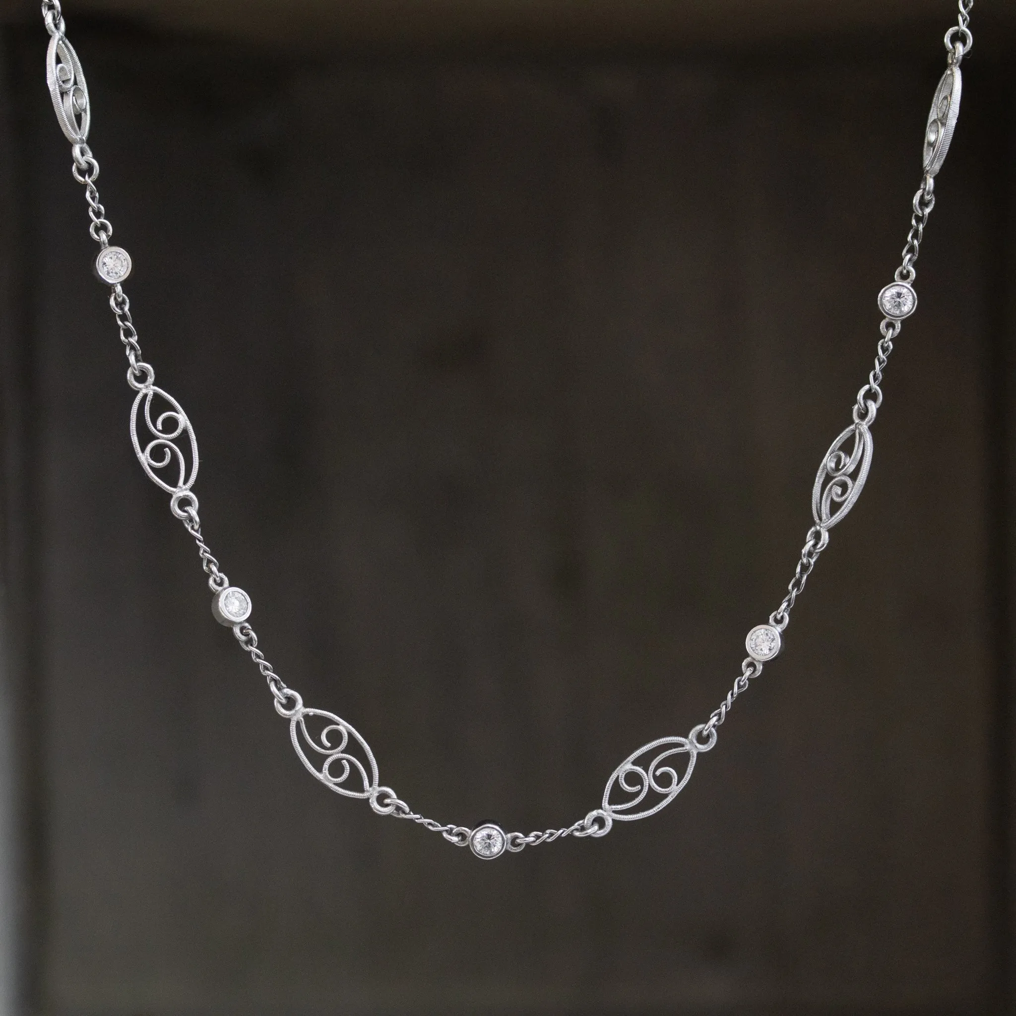 1.05ctw Vintage Diamond & Fancy Length Necklace