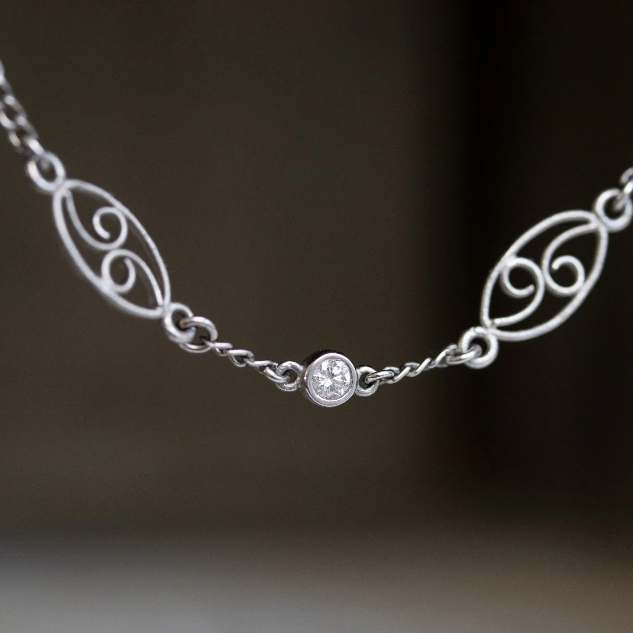 1.05ctw Vintage Diamond & Fancy Length Necklace