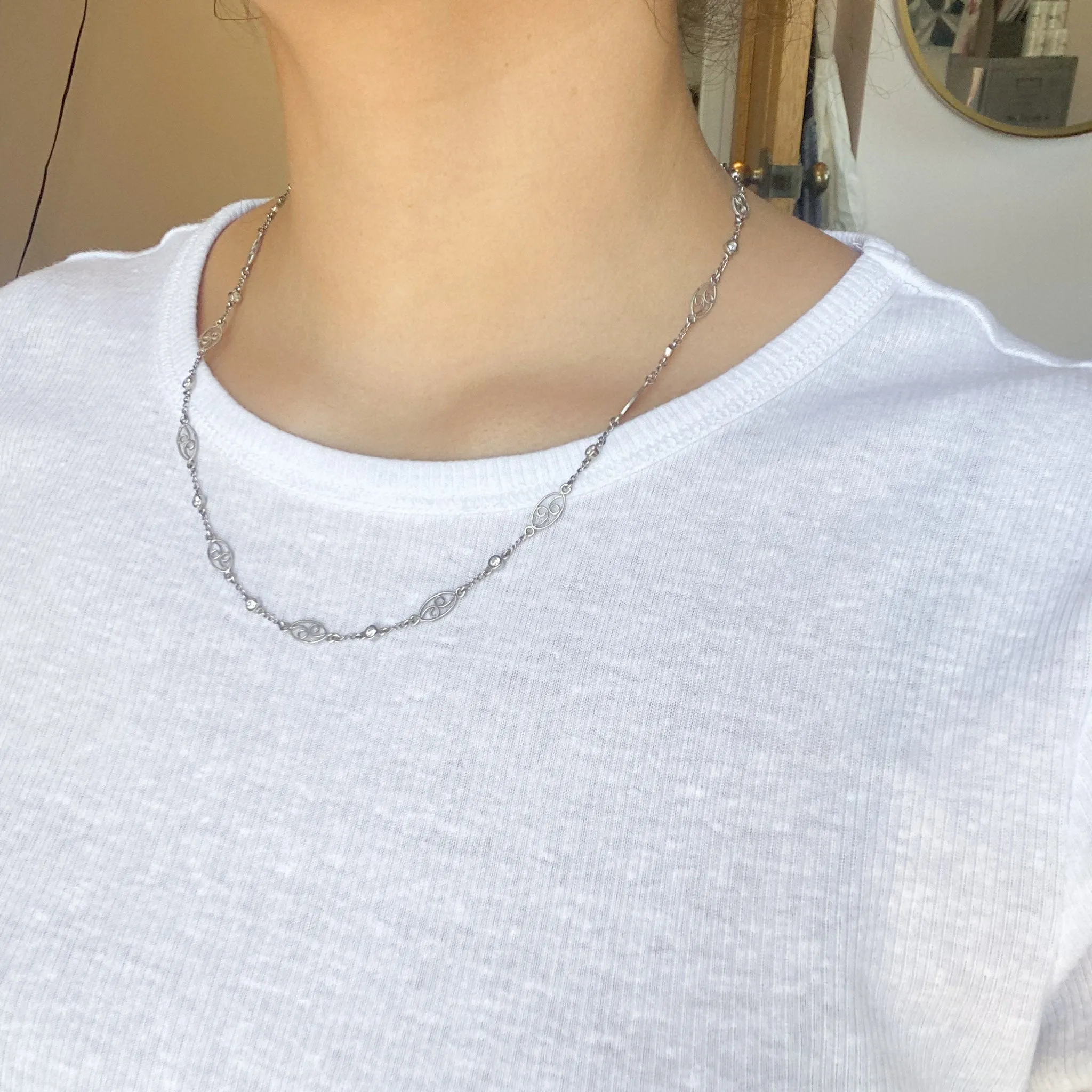 1.05ctw Vintage Diamond & Fancy Length Necklace