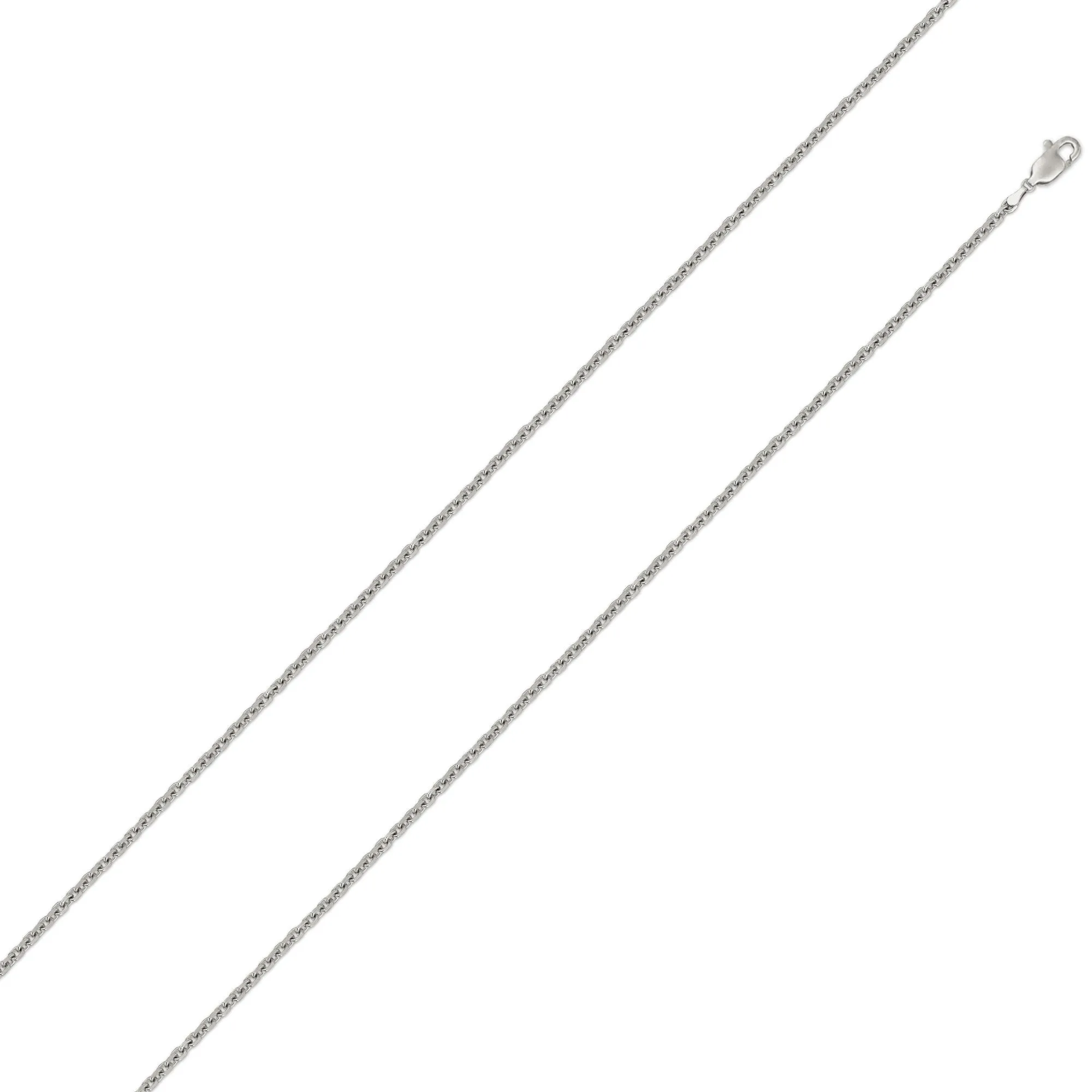 10K White Gold 0.5mm Cable Diamond Cut Chain