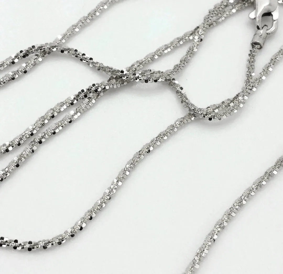 10K White Gold 1.5mm Sparkle Chain
