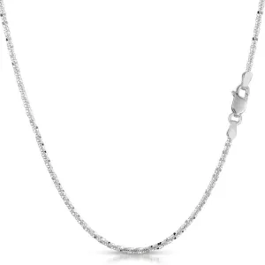 10K White Gold 1.5mm Sparkle Chain