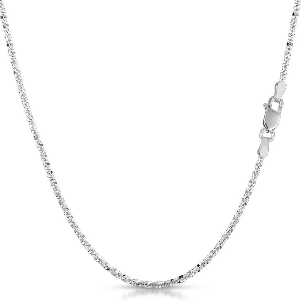 10K White Gold 1.5mm Sparkle Chain