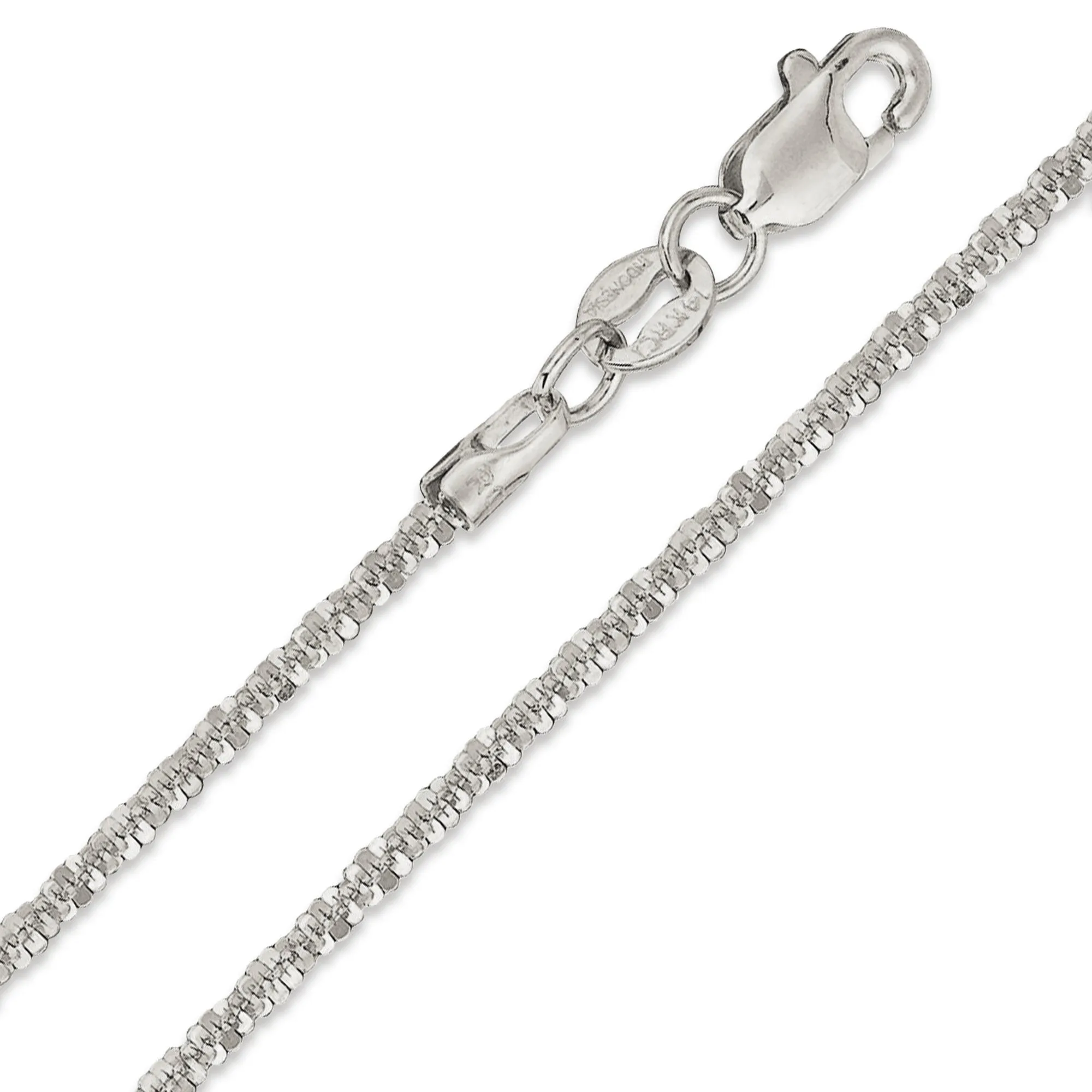 10K White Gold 1.5mm Sparkle Chain