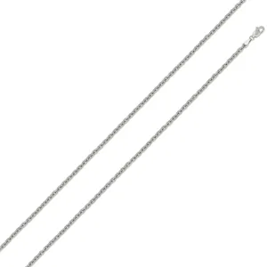 10K White Gold 1mm Cable Diamond Cut Chain