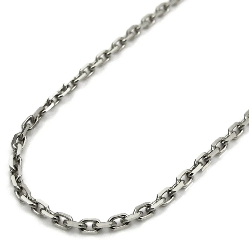 10K White Gold 1mm Cable Diamond Cut Chain