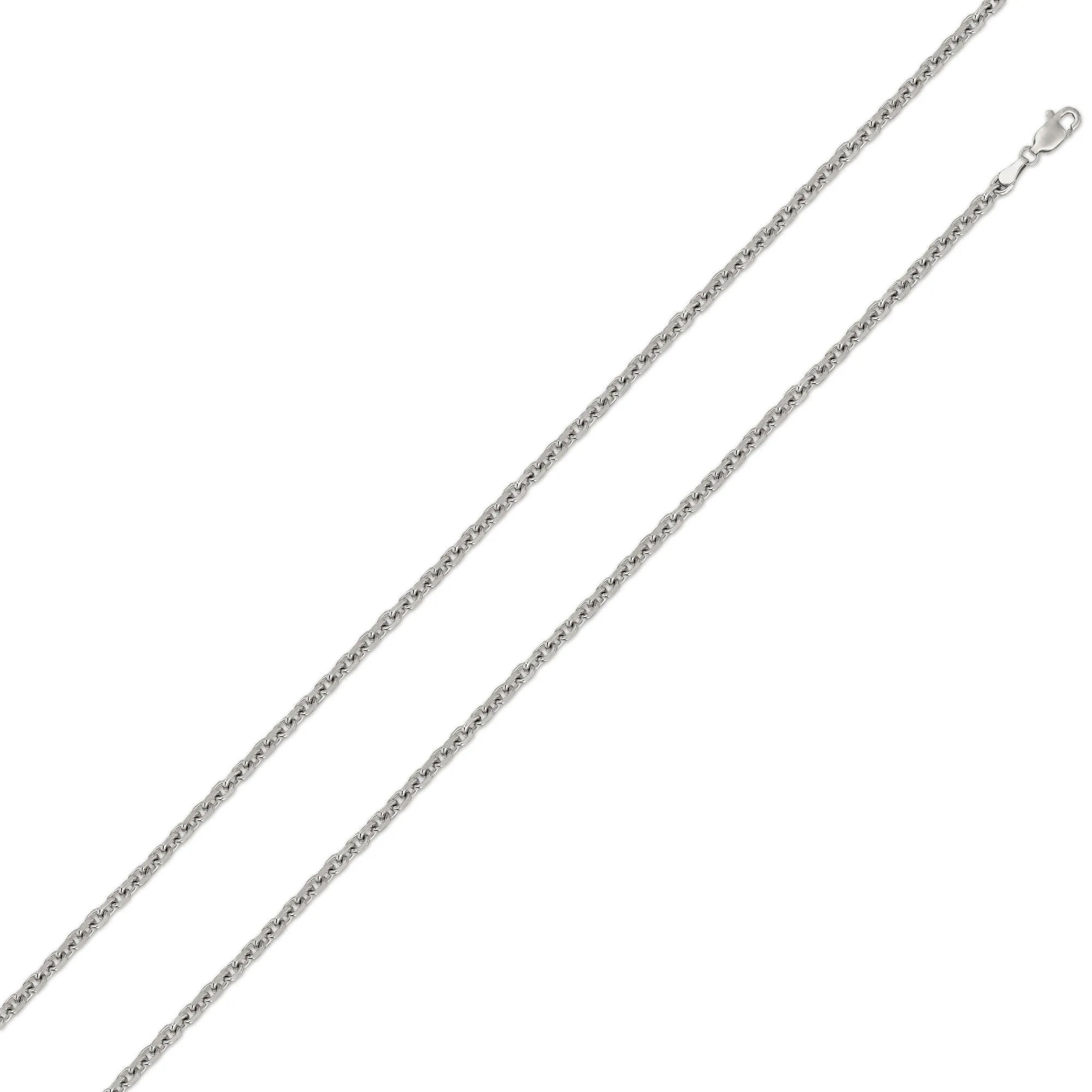 10K White Gold 1mm Cable Diamond Cut Chain