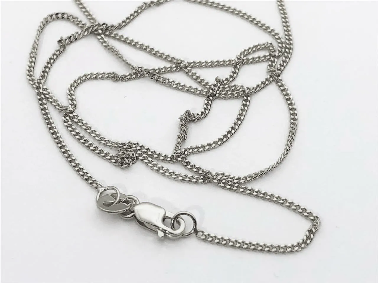 10K White Gold 1mm Solid Miami Cuban Gourmette Curb Link Chain