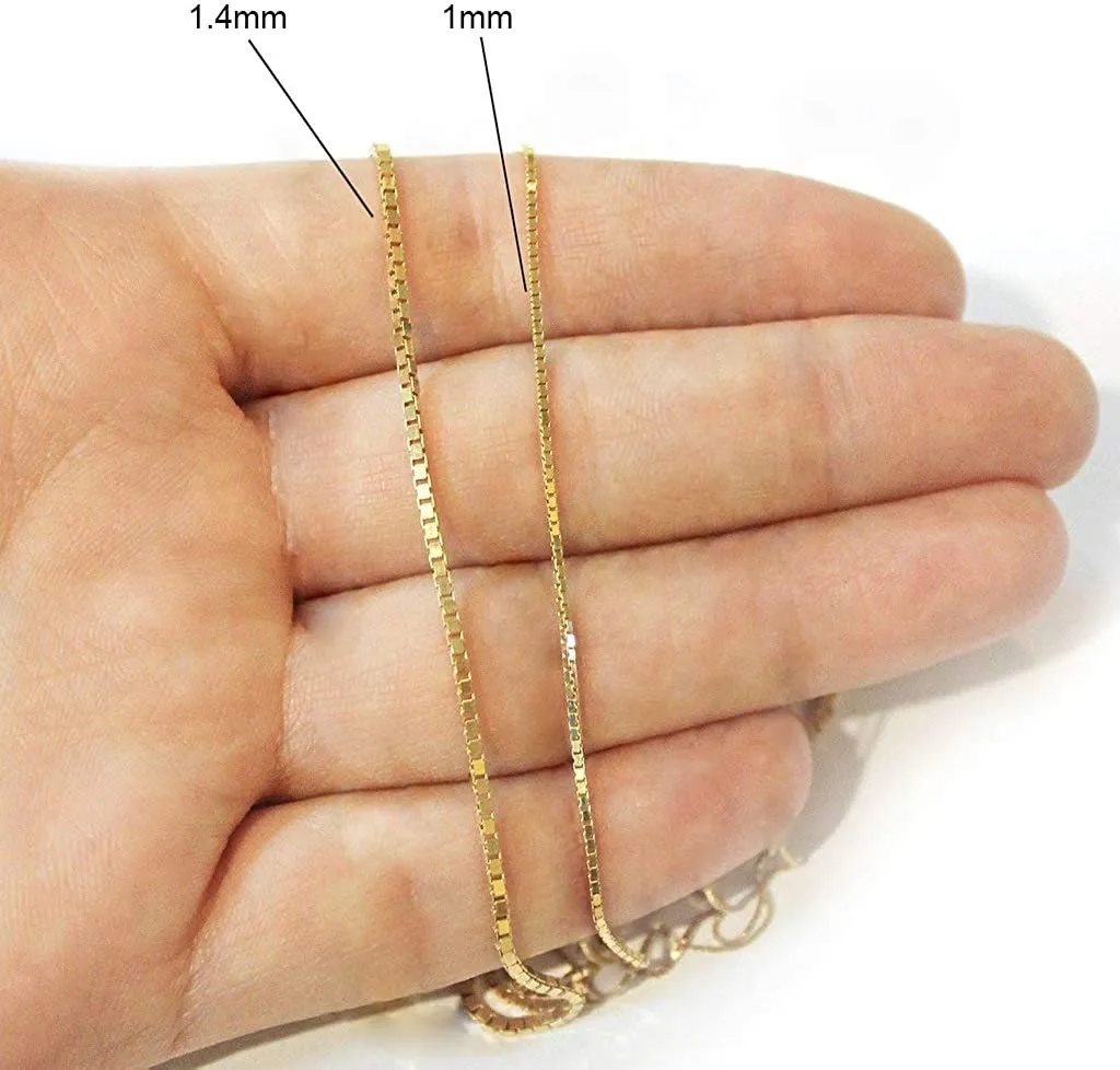 10K Yellow Gold 1mm Box Pendant Chain