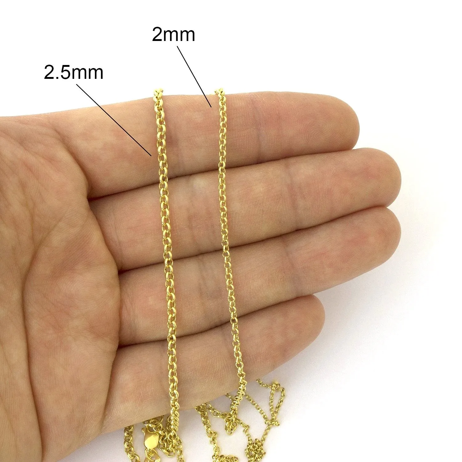 10K Yellow Gold 2mm Rolo Chain