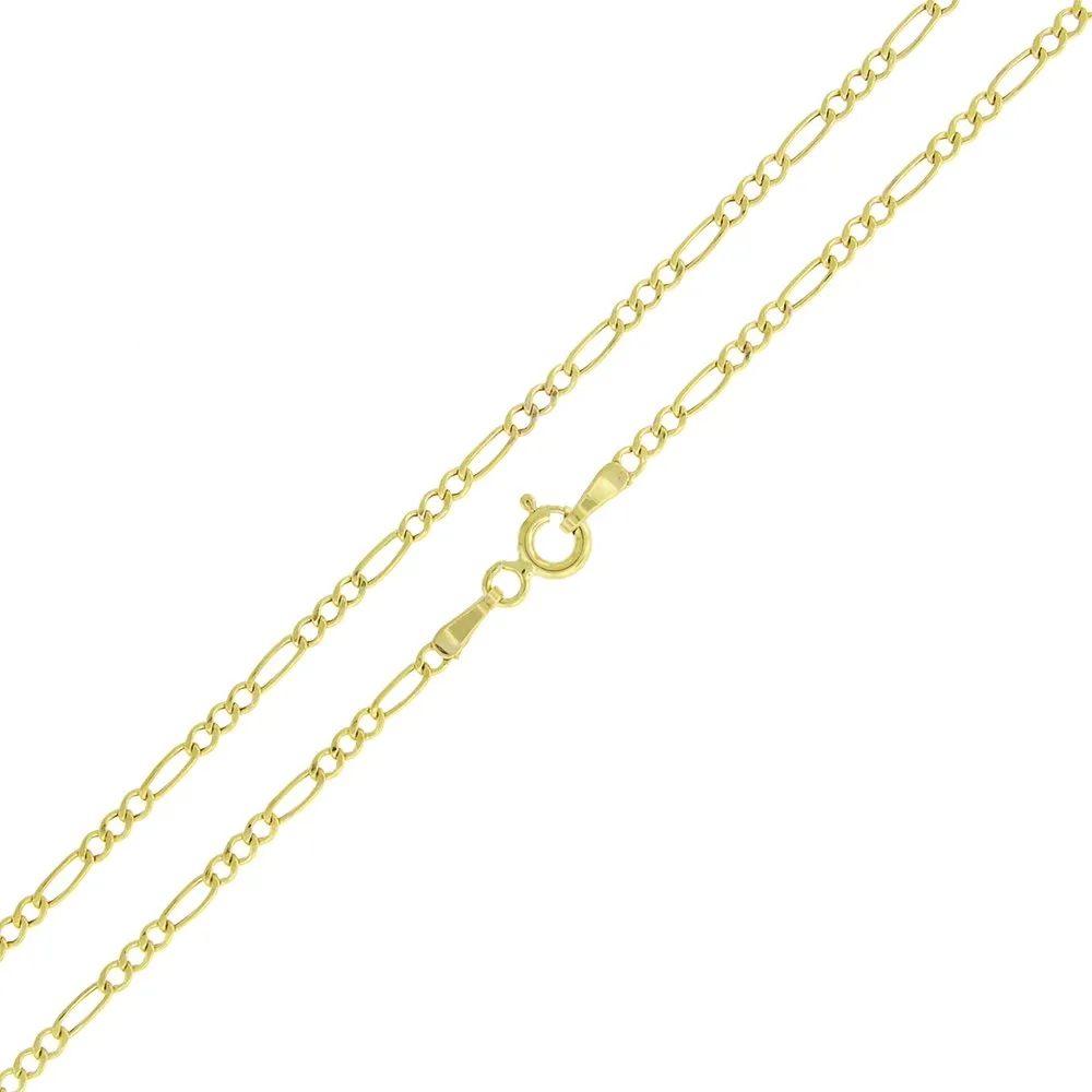 10K Yellow Gold 2mm Solid Figaro Link Chain