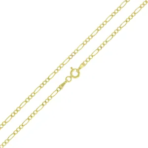10K Yellow Gold 2mm Solid Figaro Link Chain