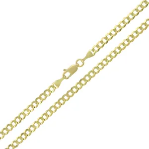 10K Yellow Gold 3.5mm Solid Cuban Curb Link Chain