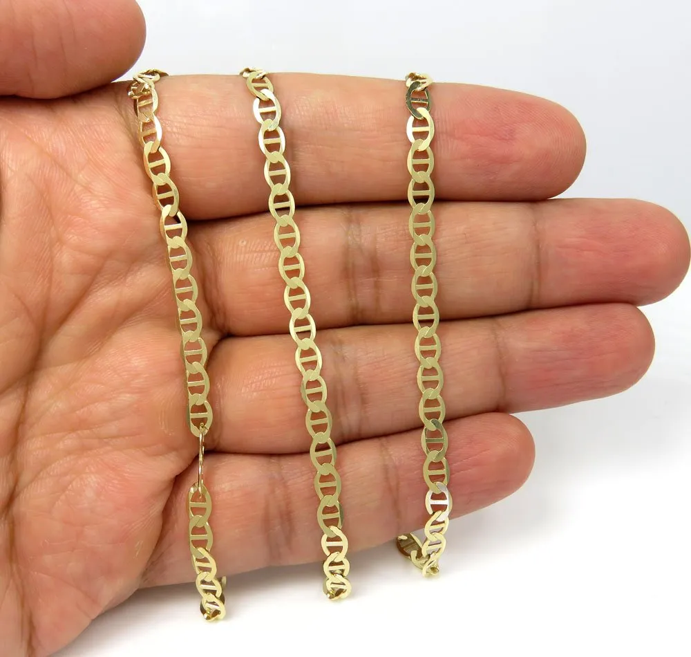 10K Yellow Gold 4.5mm Flat Mariner Anchor Link Chain