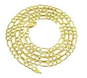 10K Yellow Gold 4.5mm Solid Figaro Link Chain