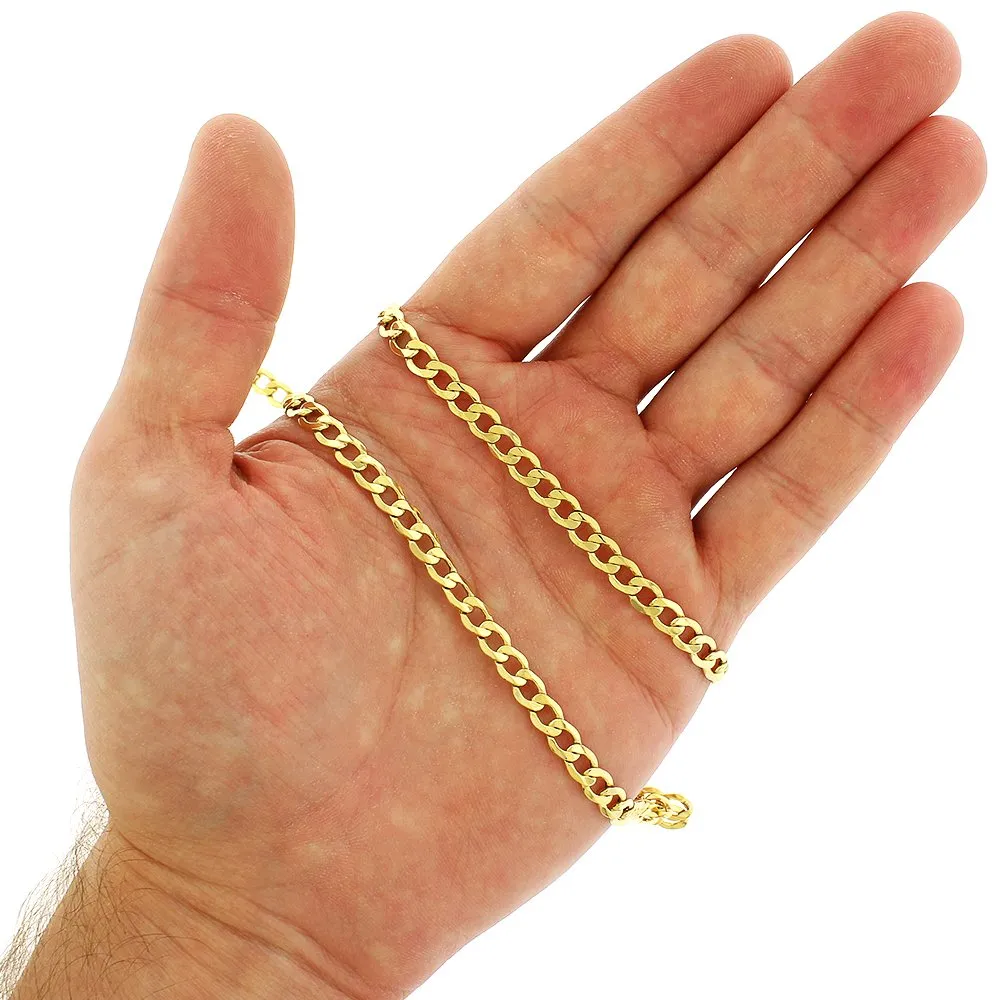 10K Yellow Gold 5.5mm Hollow Cuban Curb Link Chain