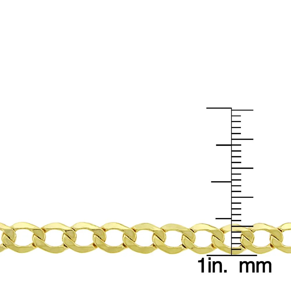 10K Yellow Gold 5.5mm Hollow Cuban Curb Link Chain