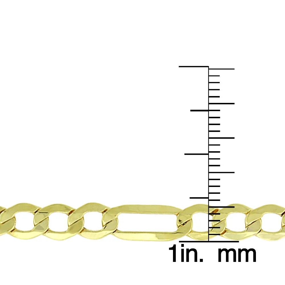 10K Yellow Gold 5.5mm Hollow Figaro Link Chain