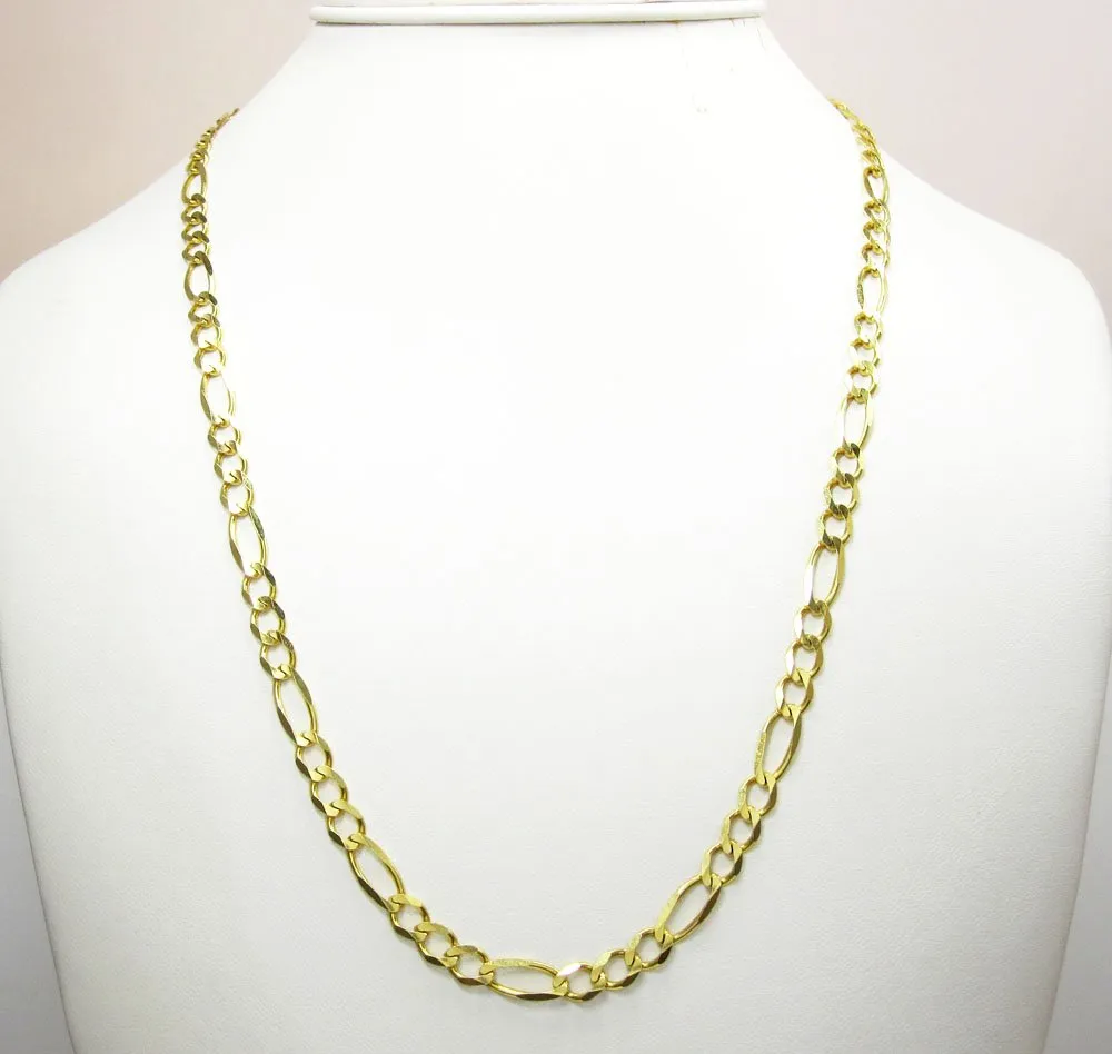 10K Yellow Gold 5.5mm Solid Figaro Link Chain