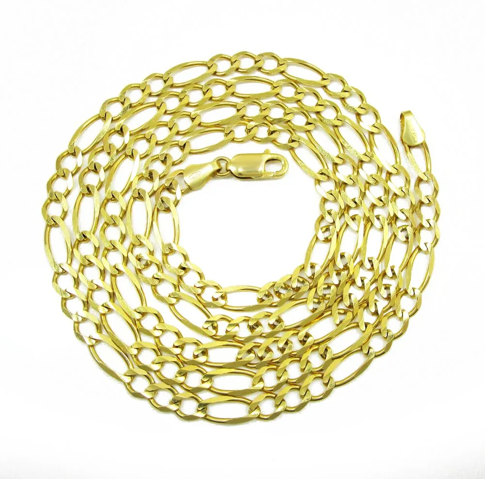 10K Yellow Gold 5.5mm Solid Figaro Link Chain