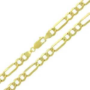 10K Yellow Gold 6.5mm Hollow Figaro Link Chain
