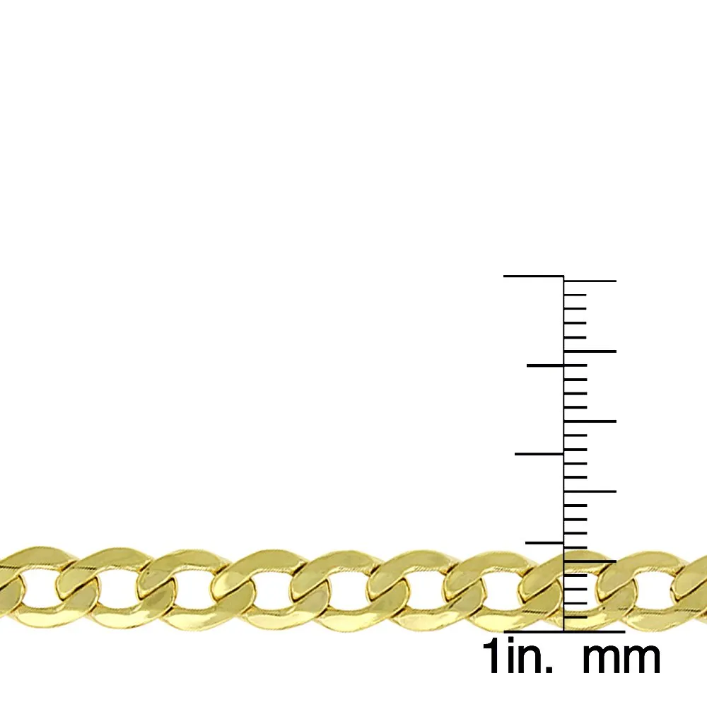 10K Yellow Gold 6mm Hollow Cuban Curb Link Chain