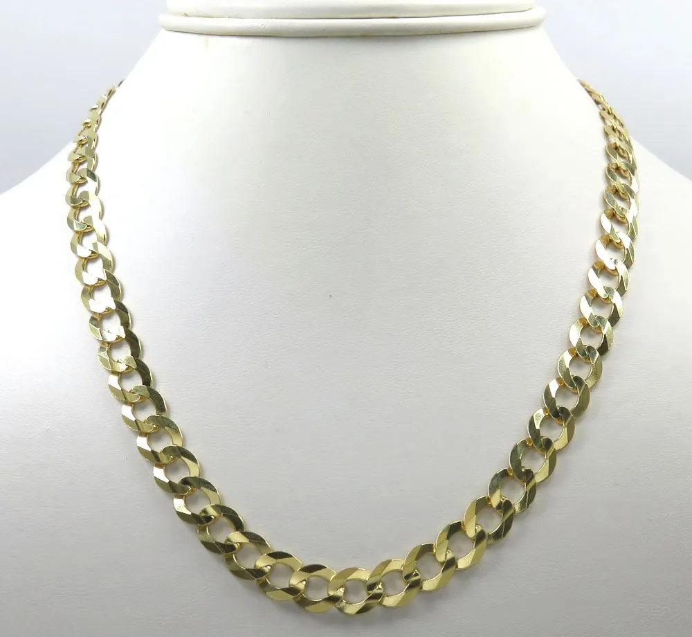 10K Yellow Gold 8mm Solid Cuban Curb Link Chain