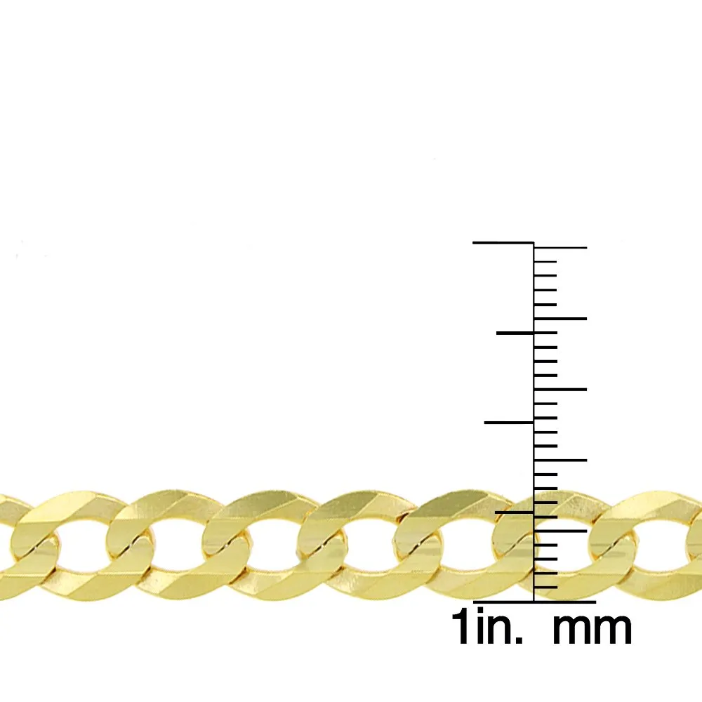 10K Yellow Gold 8mm Solid Cuban Curb Link Chain