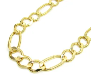 10K Yellow Gold 8mm Solid Figaro Link Chain