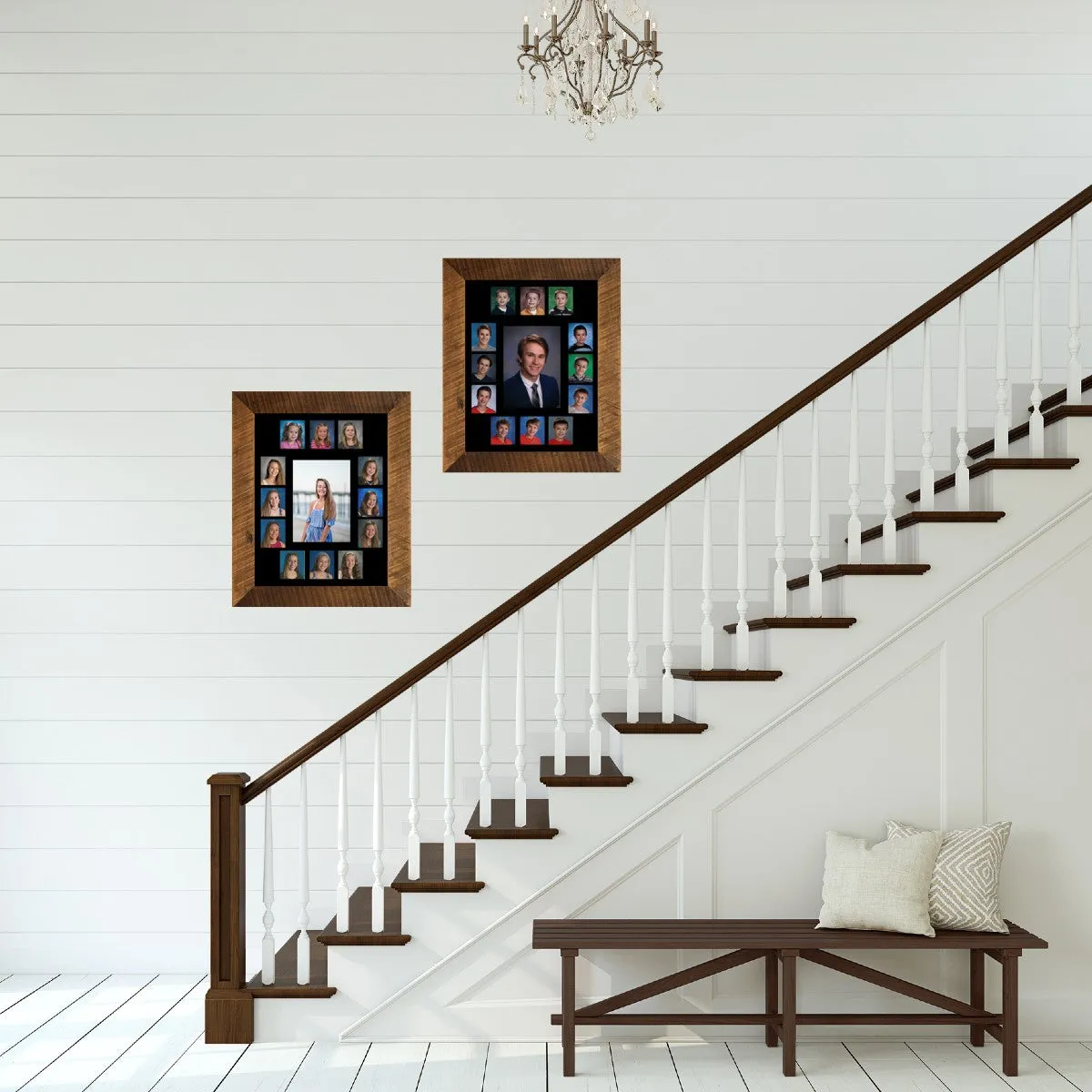 11x14 Barnwood School Picture Frame, Black Mat
