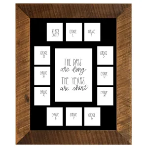 11x14 Barnwood School Picture Frame, Black Mat