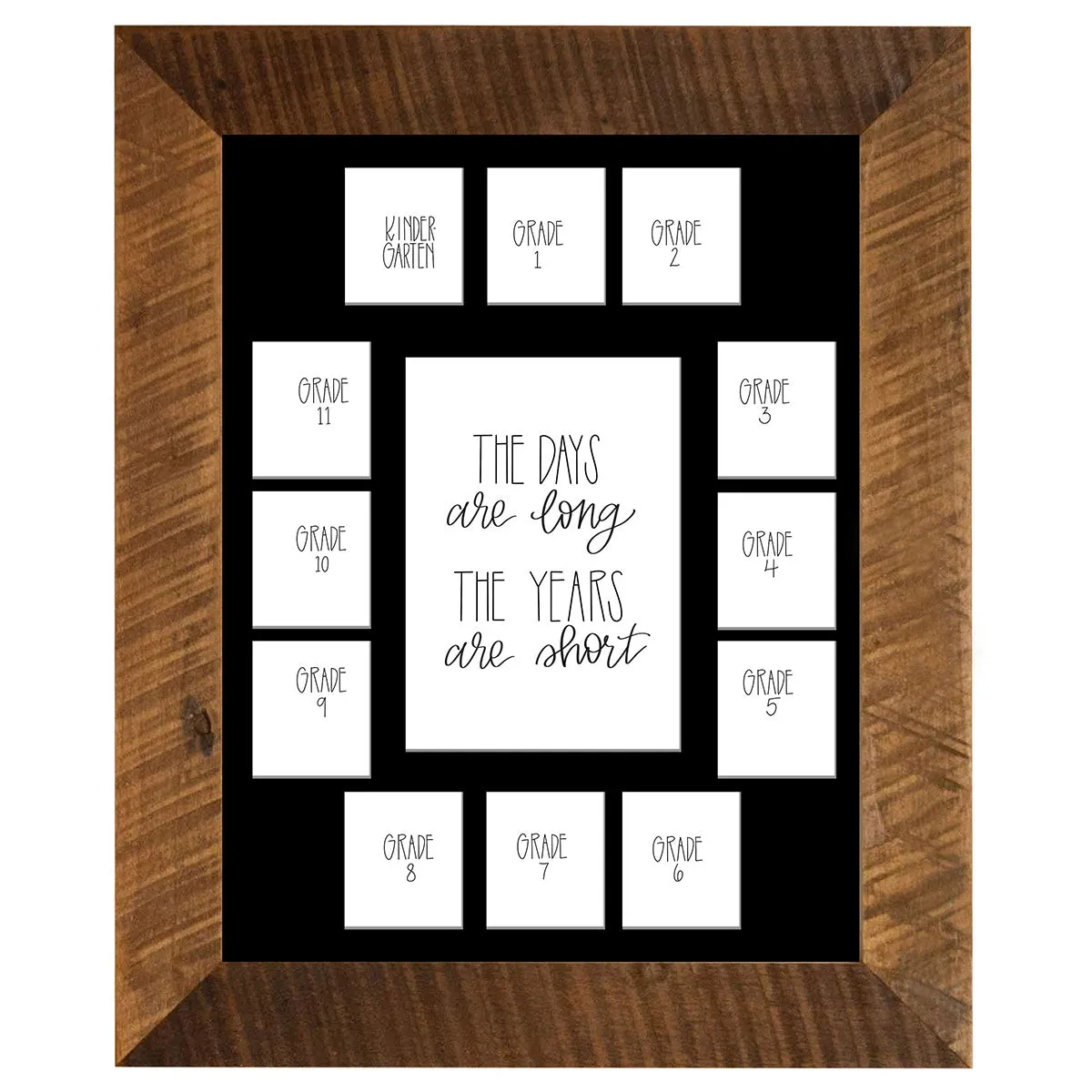 11x14 Barnwood School Picture Frame, Black Mat