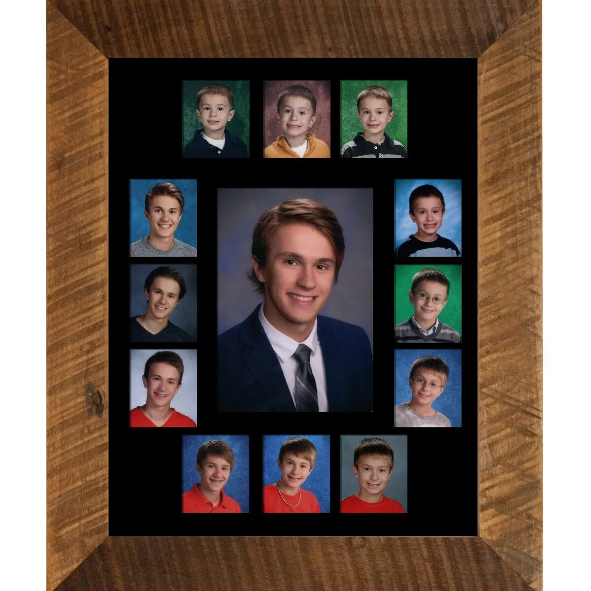 11x14 Barnwood School Picture Frame, Black Mat