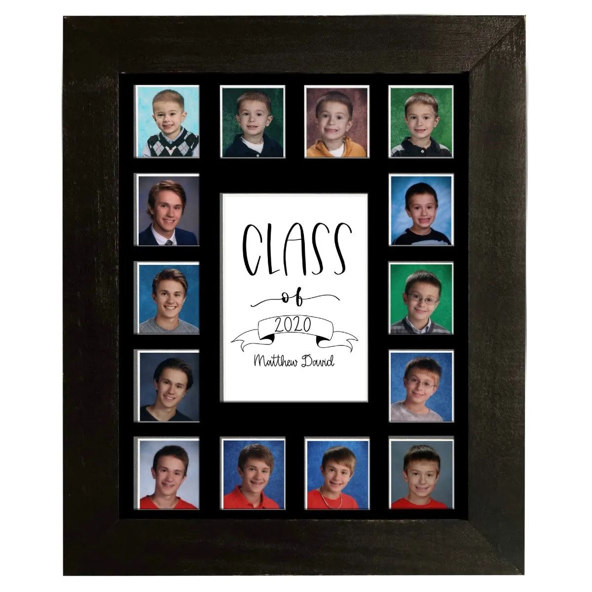 11x14 Black School Picture Frame, Black Mat