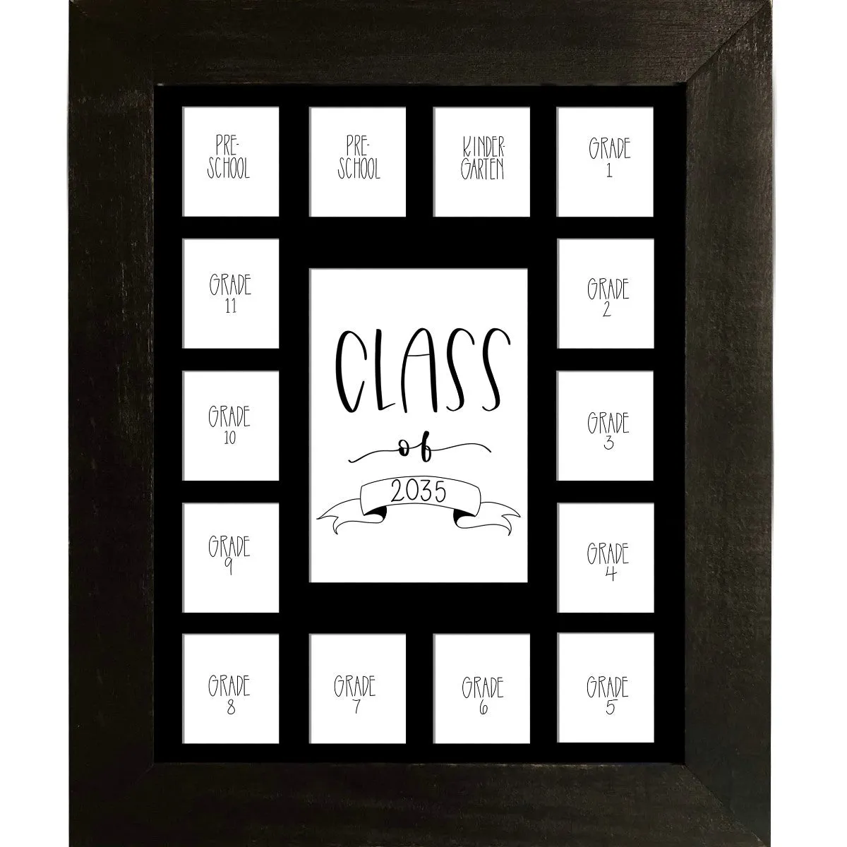 11x14 Black School Picture Frame, Black Mat