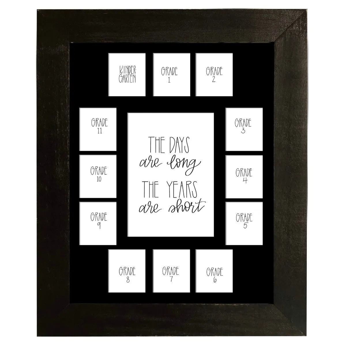 11x14 Black School Picture Frame, Black Mat