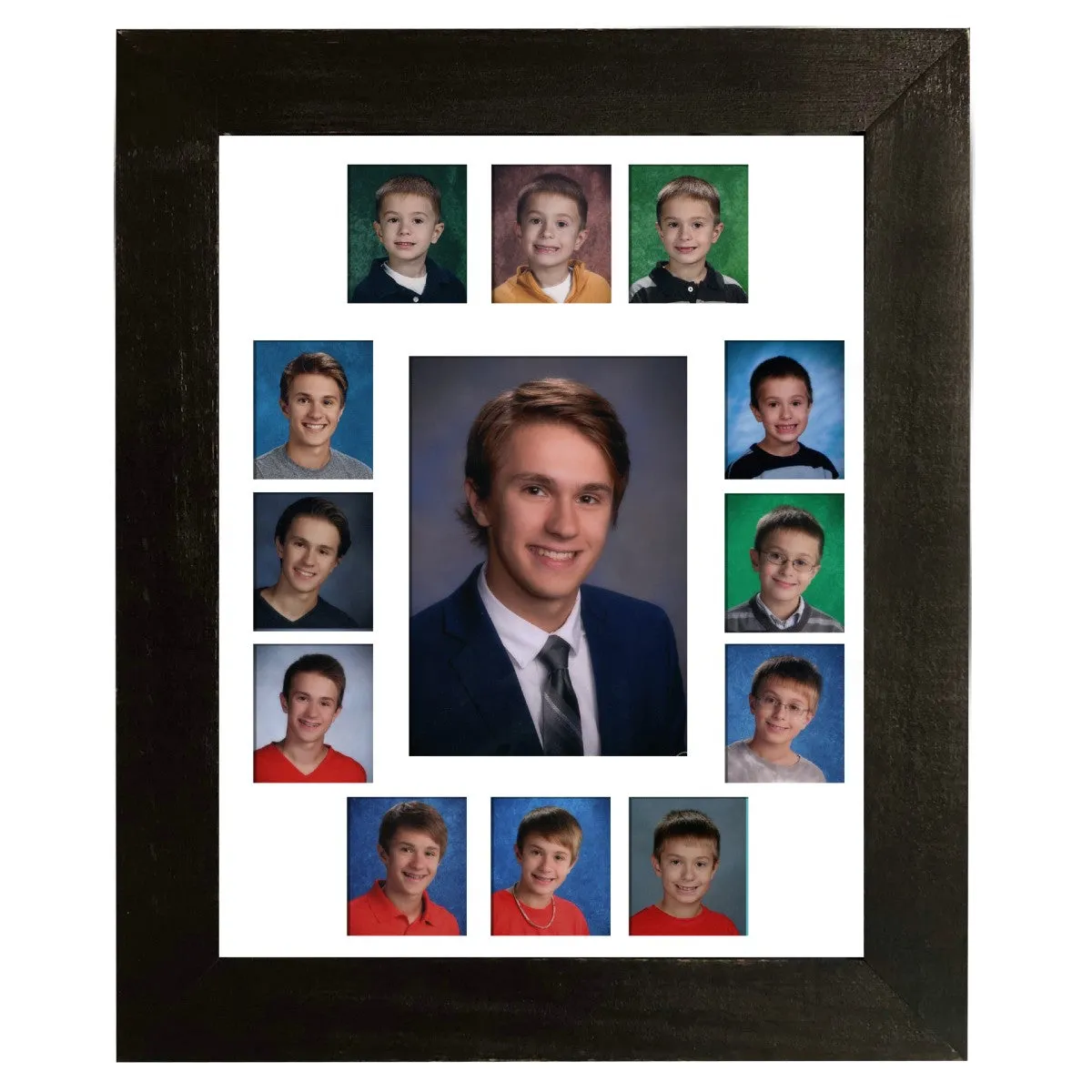 11x14 Black School Picture Frame, White Mat