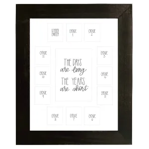 11x14 Black School Picture Frame, White Mat