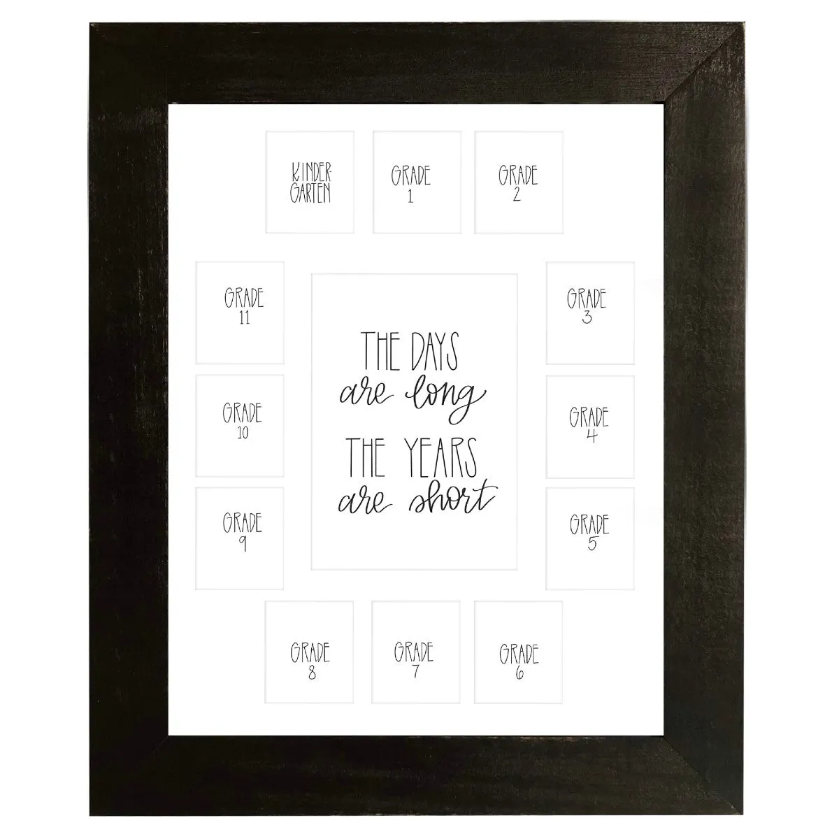 11x14 Black School Picture Frame, White Mat