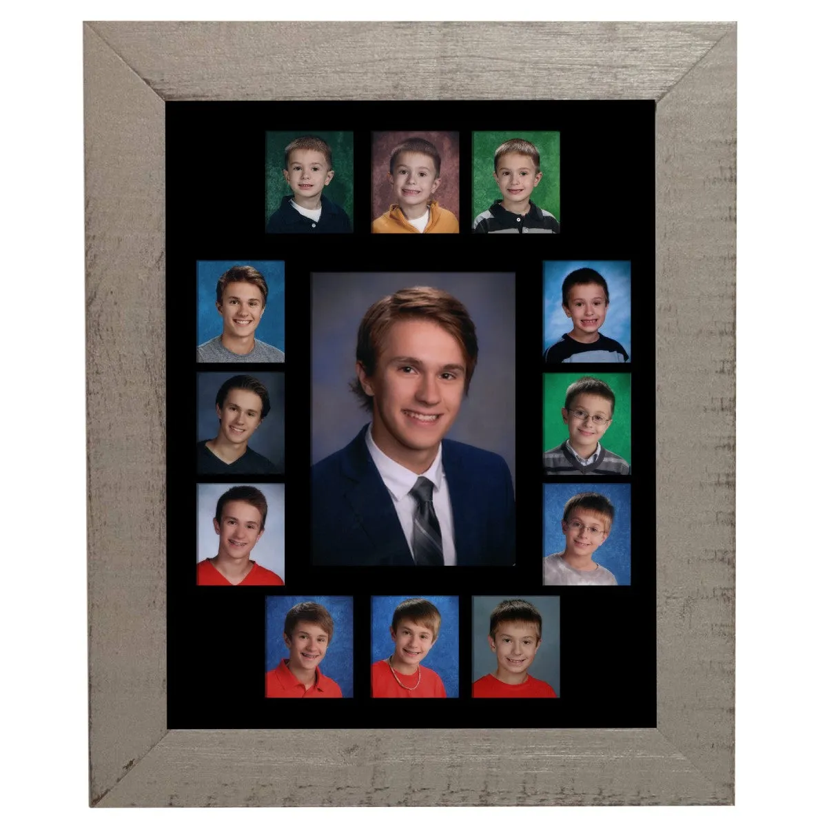 11x14 Grey School Picture Frame, Black Mat