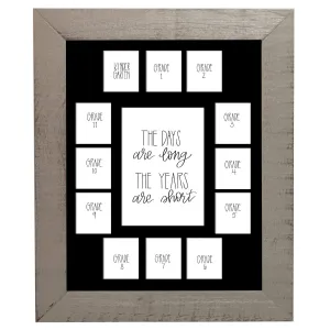 11x14 Grey School Picture Frame, Black Mat