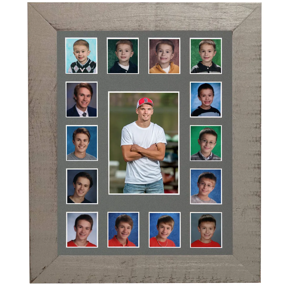 11x14 Grey School Picture Frame, Grey Mat