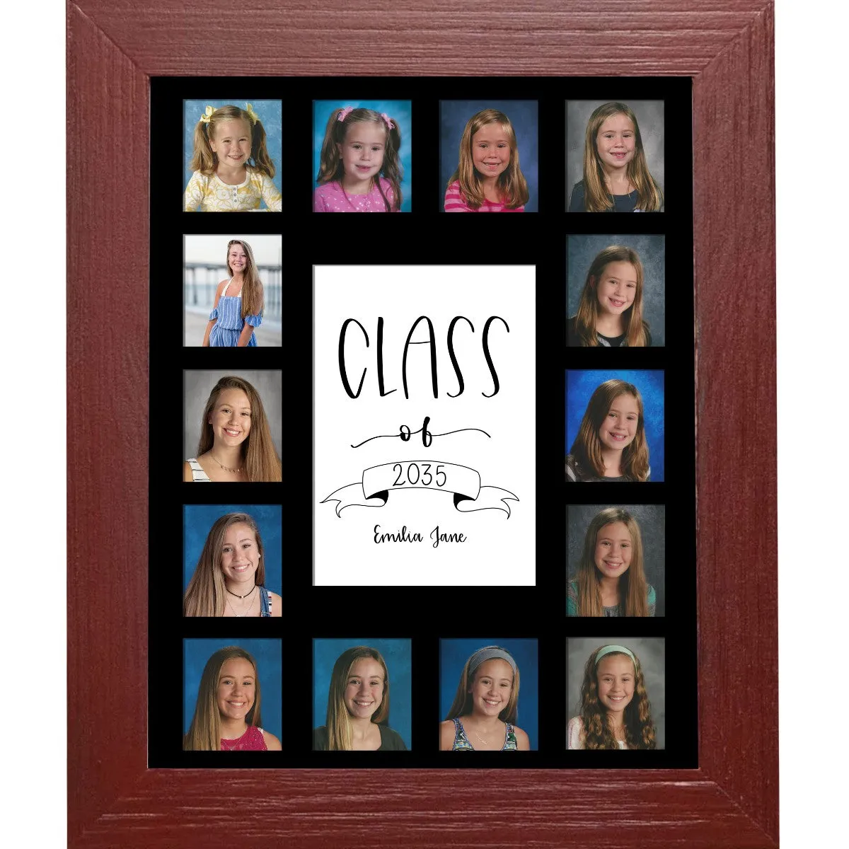 11x14 Red School Picture Frame, Black Mat