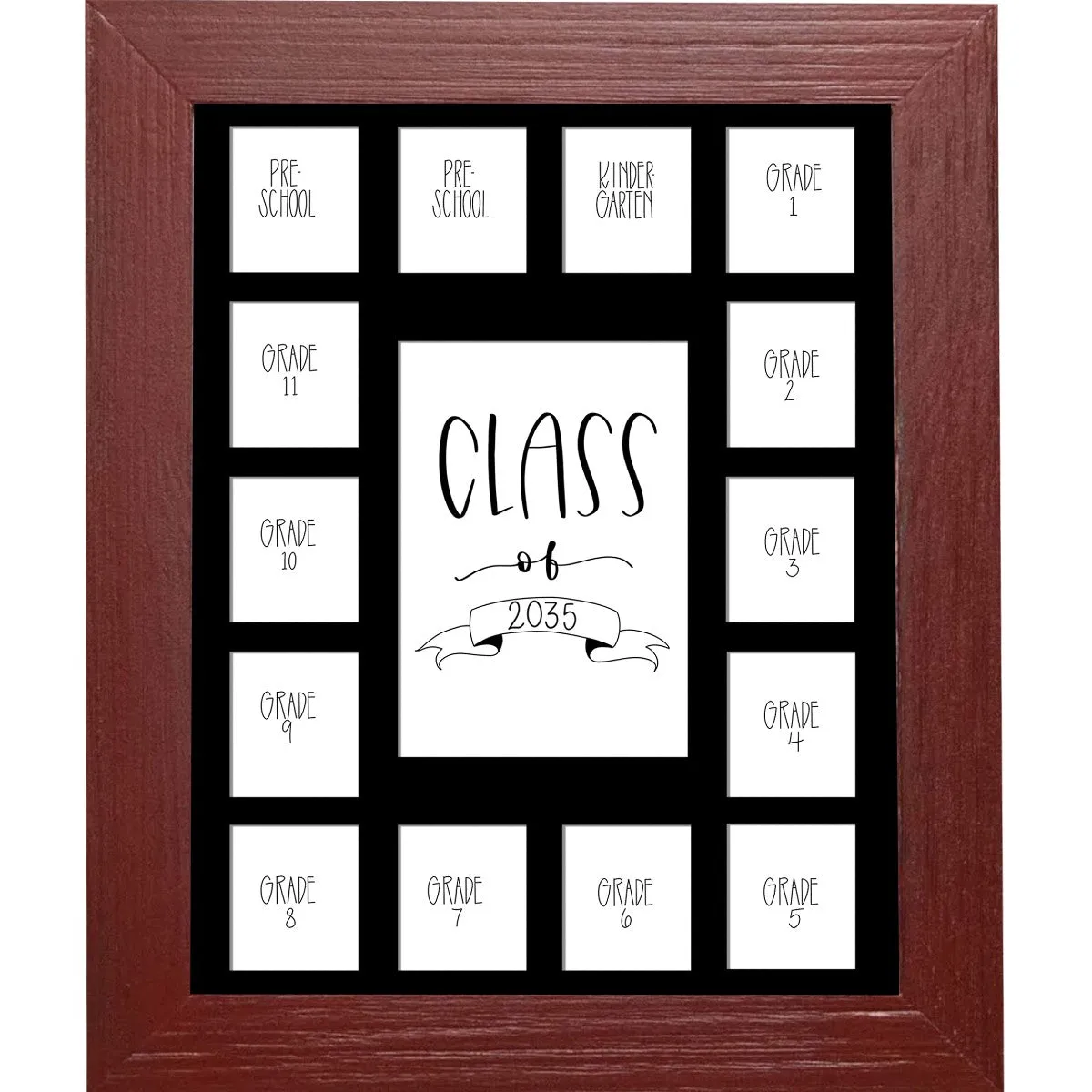 11x14 Red School Picture Frame, Black Mat