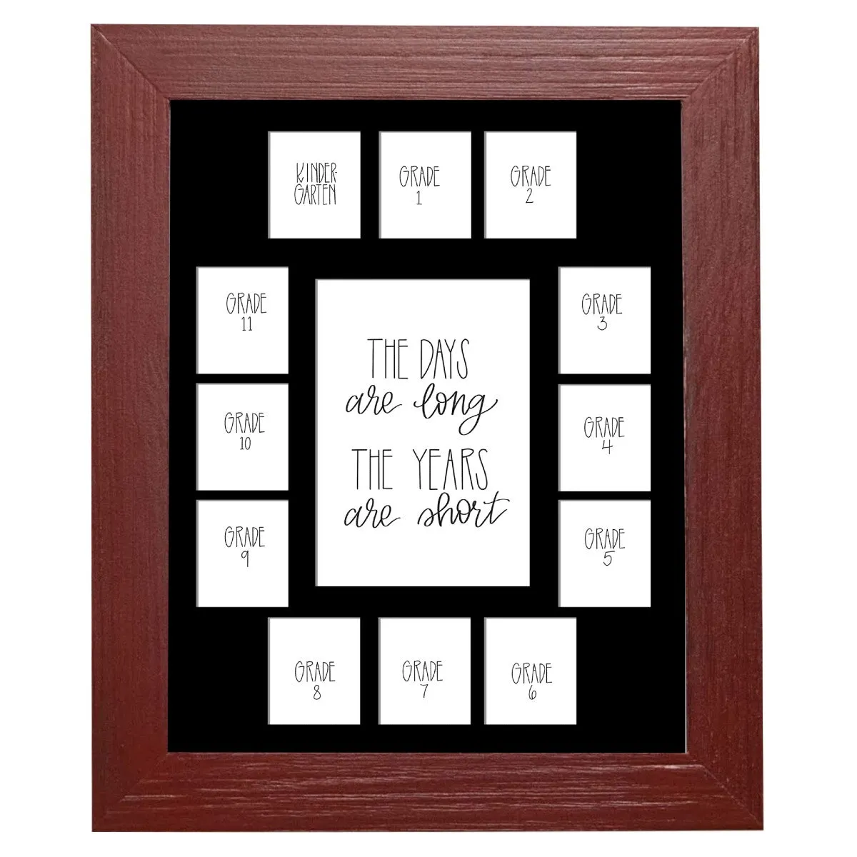 11x14 Red School Picture Frame, Black Mat