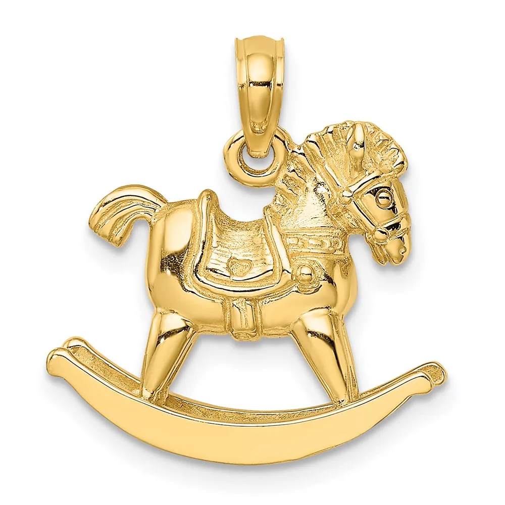 14K 3-D Playful Rocking Horse Charm