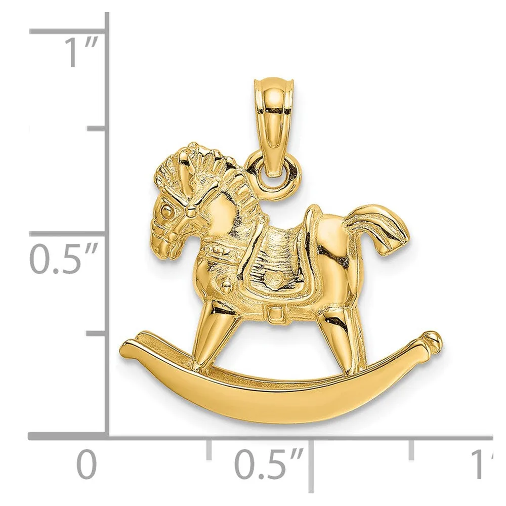 14K 3-D Playful Rocking Horse Charm