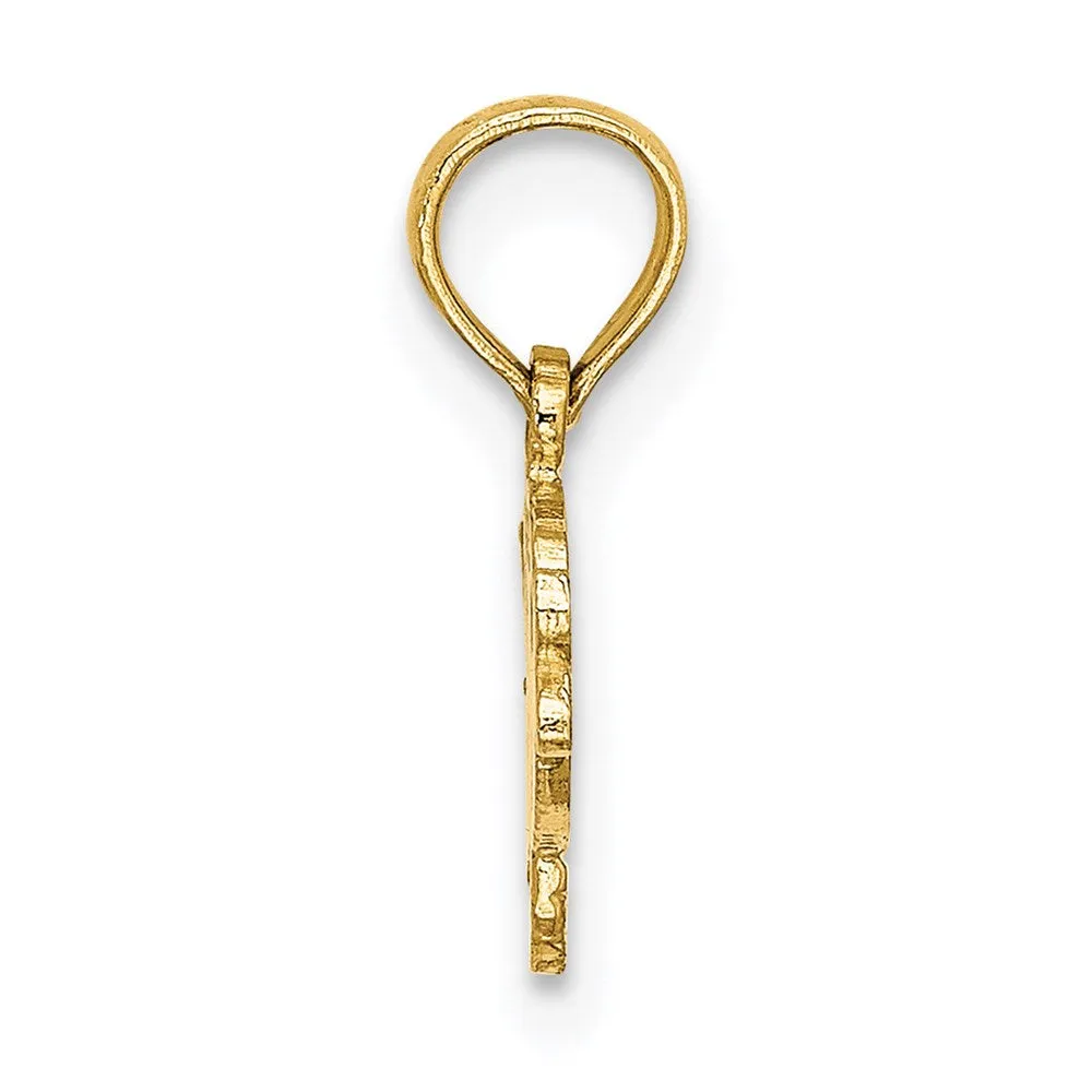 14K Flat Engraved Playful Fish Charm