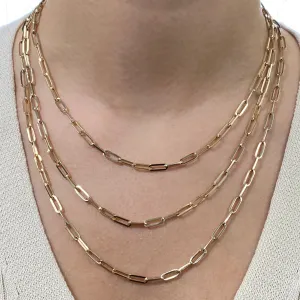14K Gold 3.8MM Paper Clip Chain 16"-20"