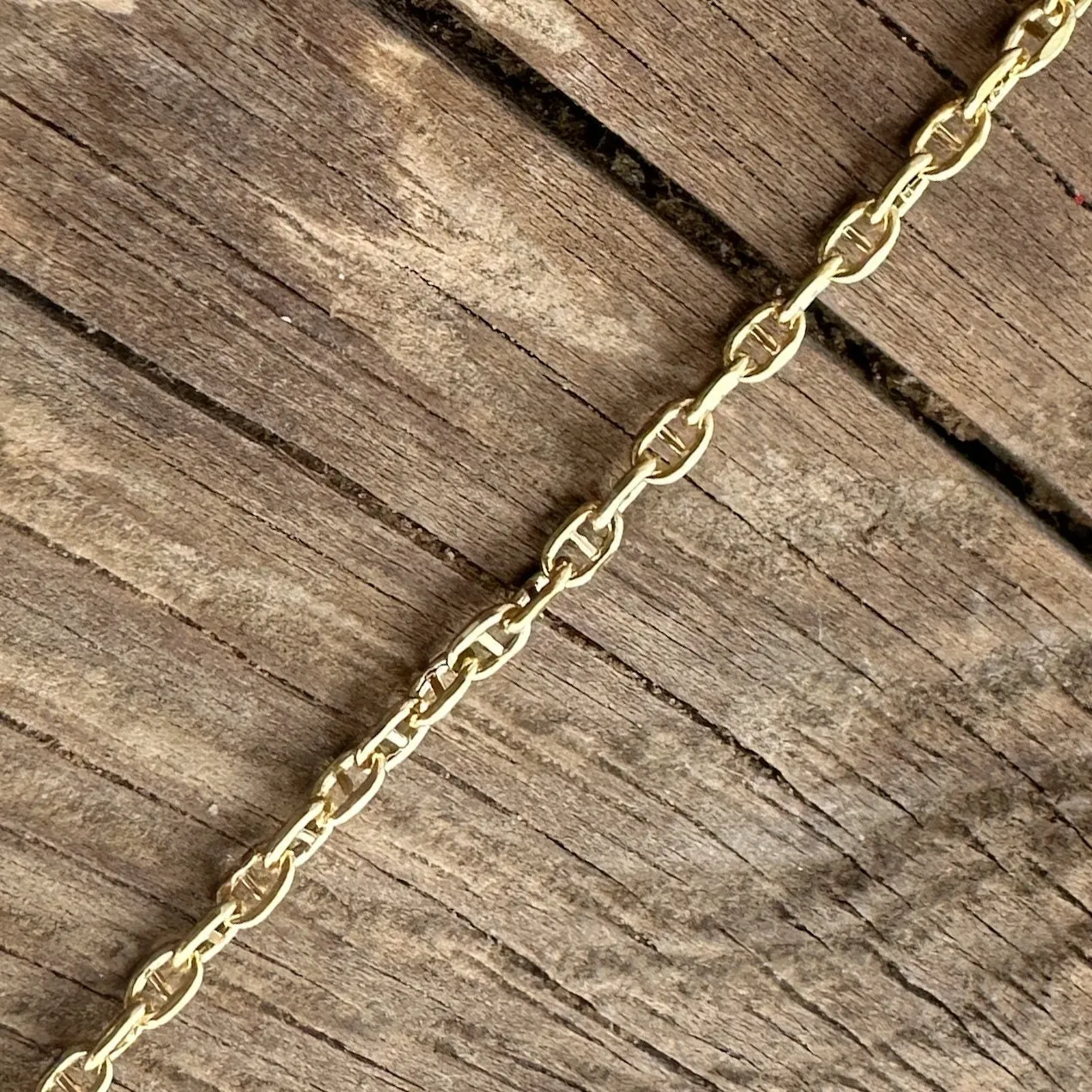 14K Gold Hollow 060 Anchor Chain